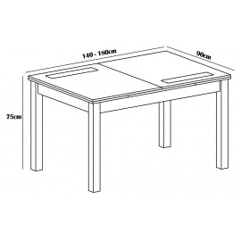 Mesa extensible Lara