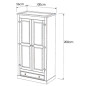 Armario juvenil 2 puertas y un cajón de madera maciza