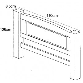 Cabecero madera maciza de 110cm