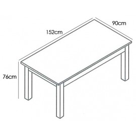 Mesa comedor fija madera maciza