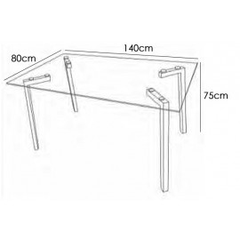Mesa cristal modelo Sullie