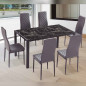 Conjunto de mesa + 6 sillas marmol