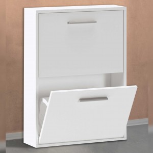Zapatero 2 puertas en color blanco, también disponible en 3 puertas.