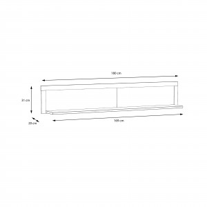 Estante de pared con forma de L modelo Suprie
