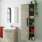 Columna Atenea roble alaska para baños, con estantes