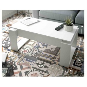 Mesa de centro elevable Urban, de color blanco artik y envío gratis.