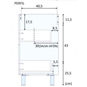 Conjunto baño modelo Air compuesto por mueble con lavabo y espejo