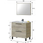 Conjunto baño modelo Air compuesto por mueble con lavabo y espejo
