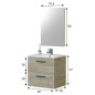 Conjunto baño modelo Noa compuesto por mueble y espejo