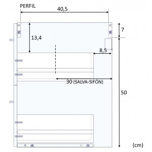 Conjunto baño modelo Noa compuesto por mueble y espejo