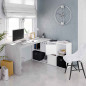 Mesa de escritorio Office con buc de dos puertas y cuatro huecos