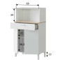 Muebles de cocina auxiliar fast, con ruedas y de color blanco y roble
