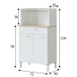 Muebles de cocina auxiliar fast, con ruedas y de color blanco y roble