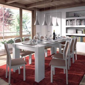 Consola modelo funzionale, se extiende de 51cm a 237cm, color blanco