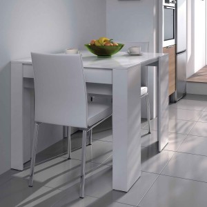 Consola modelo funzionale, se extiende de 51cm a 237cm, color blanco