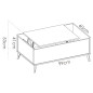 Mesa de centro elevable modelo ness, de color blanco-natural