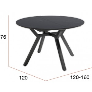 Mesa comedor extensible cantábrica, ocho colores a escoger. 120-160cm.