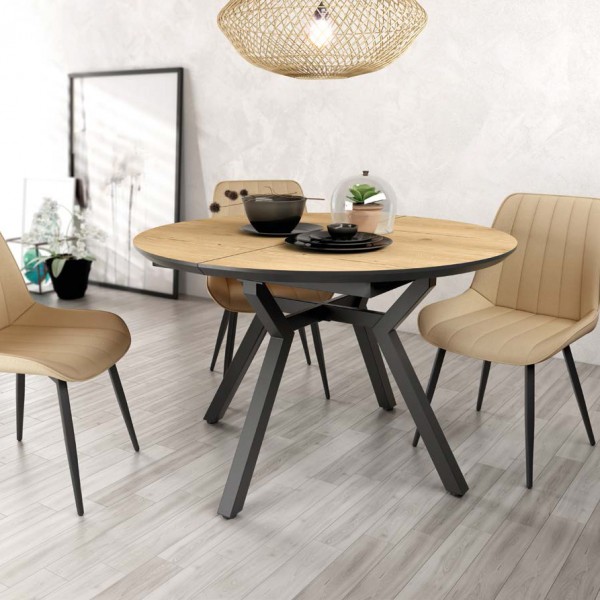Mesa comedor extensible cantábrica, ocho colores a escoger. 120-160cm.