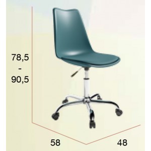 Silla de oficina con ruedas. Estructura de polipropileno. 4 colores.