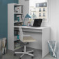 Mesa + estanteria Duplo. Es de color blanco artik, reversible.