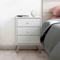 Mesita de tres cajones Sweet de color blanco artik