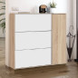 Zapatero 4 puertas roble-blanco