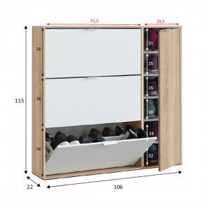 Zapatero 4P Roble-Blanco Class