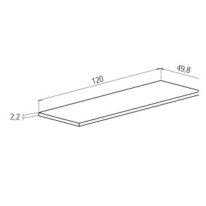 Tapa recta de 120cm. Donald