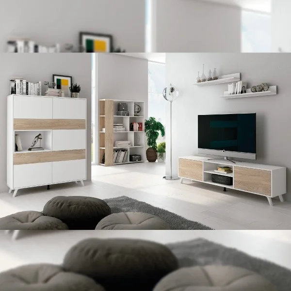Salón Soto completo N22 blanco - roble Salón Soto completo N22 blanco - roble