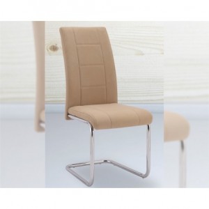 Conjunto mesa Corfu blanca + 4 sillas beig