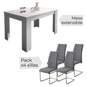 Conjunto Corfu blanco + 4 sillas San marengo