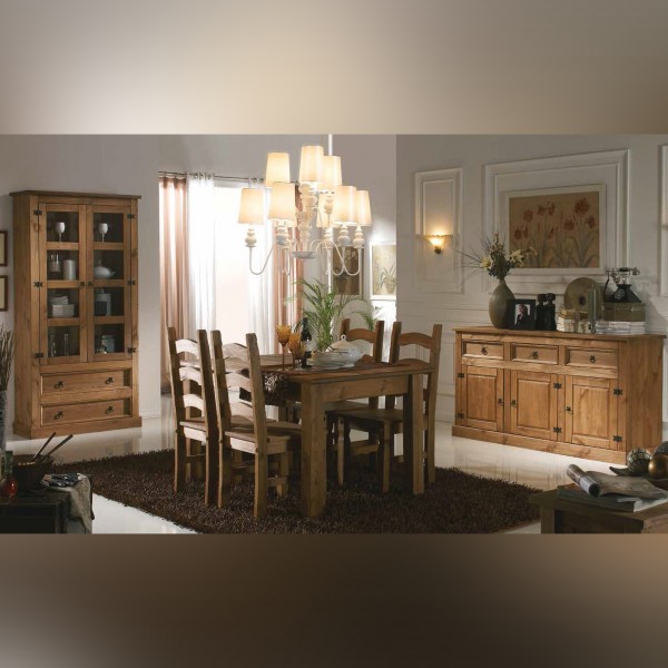 Comedor de madera maciza estilo rústico