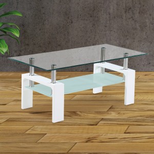 Mesa de centro modelo Sama de color blanco o cambria