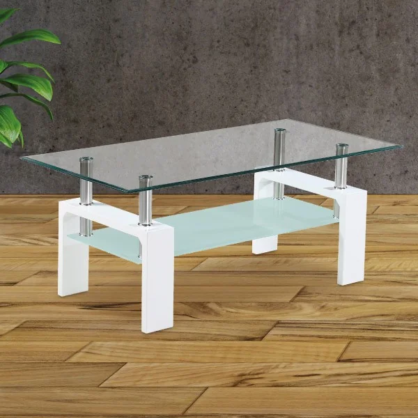 Mesa de centro modelo Sama de color blanco o cambria Mesa de centro modelo Sama de color blanco o cambria