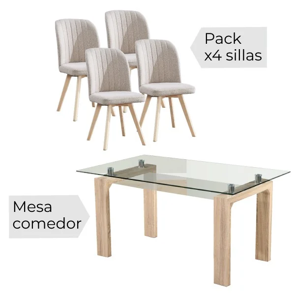 CONJUNTO mesa sensei + 4 sillas Lane CONJUNTO mesa sensei + 4 sillas Lane