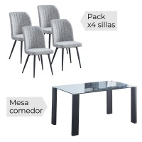 Conjunto mesa Alice + 4 sillas rory