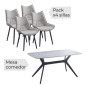 Conjunto mesa + 4 sillas Calista