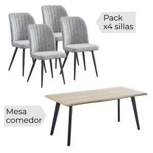Conjunto mesa Regatta + 4 sillas Rory