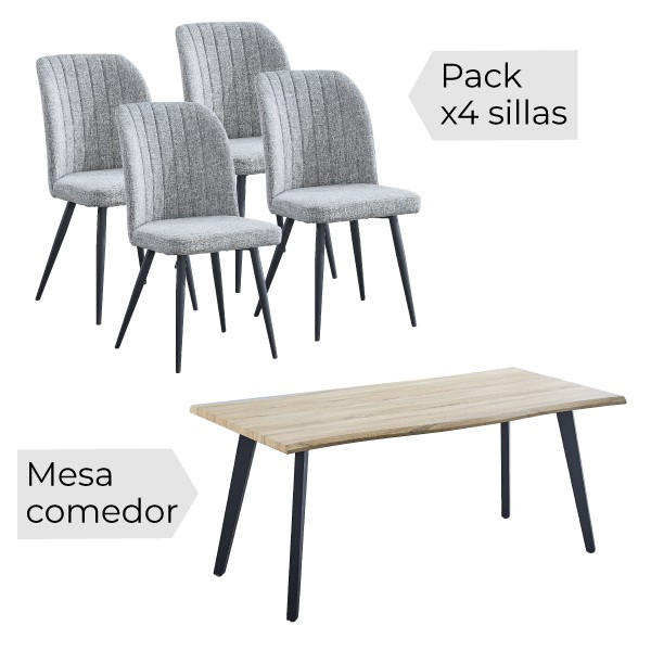 Conjunto mesa Regatta + 4 sillas Rory Conjunto mesa Regatta + 4 sillas Rory