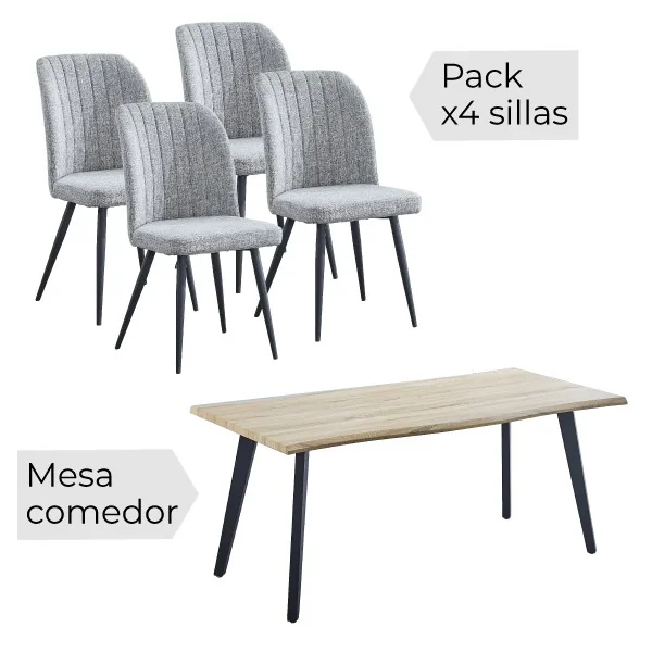 Conjunto mesa Regatta + 4 sillas Rory Conjunto mesa Regatta + 4 sillas Rory