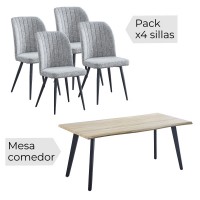 Conjunto mesa Regatta + 4 sillas Rory