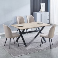 Conjunto mesa Royce W + 4 sillas Rory