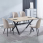 Conjunto mesa Royce W + 4 sillas Rory
