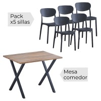 Conjunto mesa + 5 sillas Videl