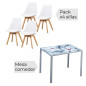 Mesa fija Flores + 4 sillas Fina