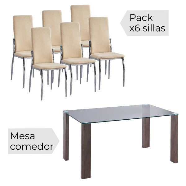 Conjunto mesa Hana y sillas Sakura