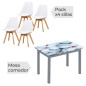 Mesa extendible Flores + 4 sillas Fina