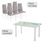 Conjunto mesa y sillas Yuri blanco