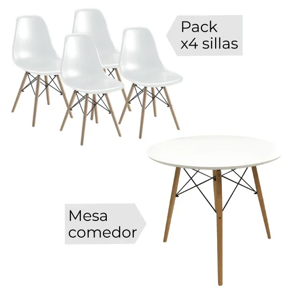 Conjunto mesa redonda y sillas Dinamarca Conjunto mesa redonda y sillas Dinamarca