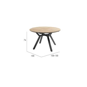 Mesa comedor extensible Cantábrico 100